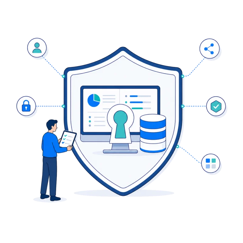 社内の情報を守りながらAIを使うイメージ
